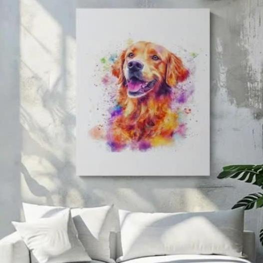 Customized Pet Portrait Poster watercolor style avt