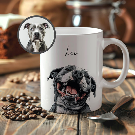 Custom Pet Mug Using Pet Photo in Caricature style + Name