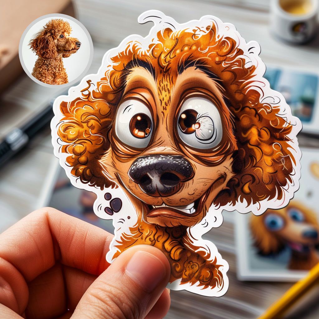 Custom Sticker Using Pet Photo with Caricature Style