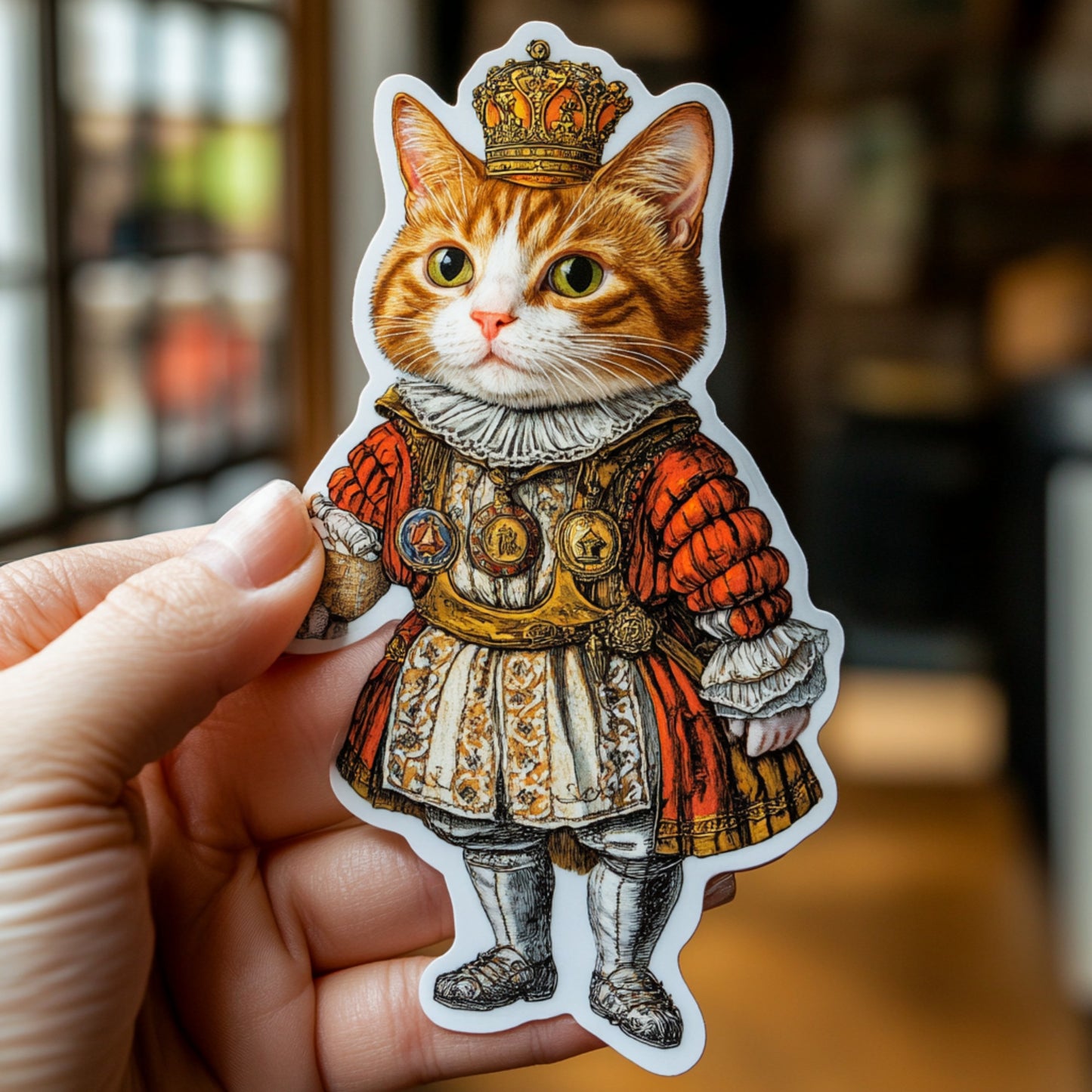 Custom Sticker With Face in Renaissance Style on Pet Birthday