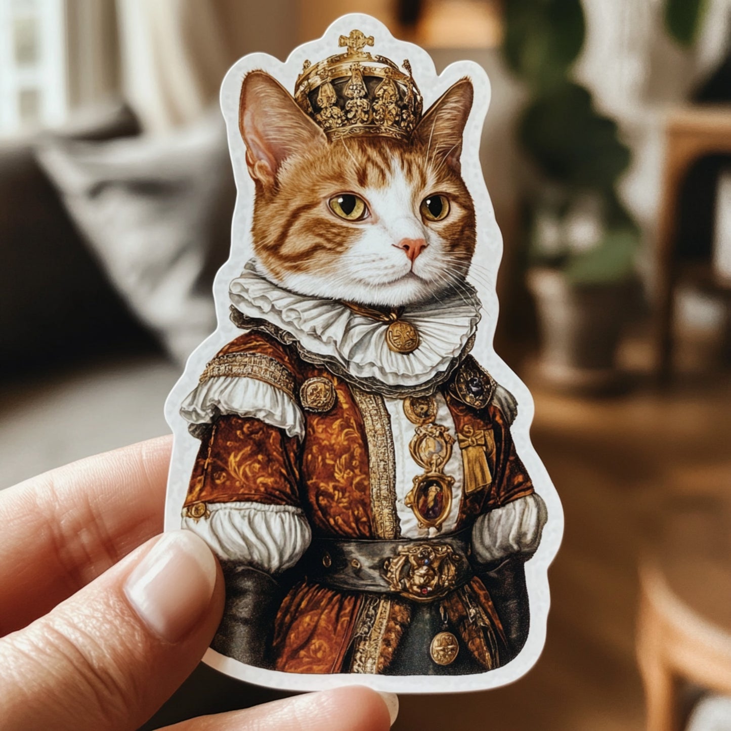 Custom Sticker With Face in Renaissance Style on Pet Birthday