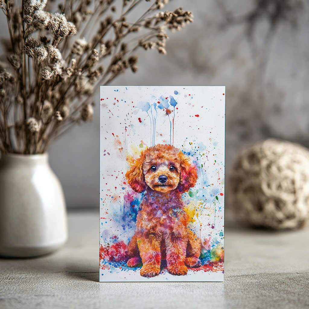 Custom Greeting Card With Pet Portrait in Watercolor Style