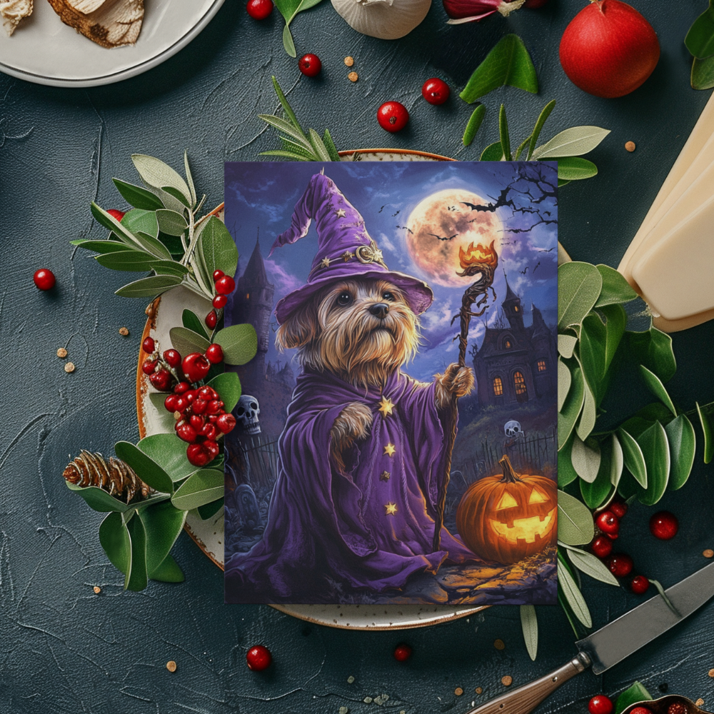 Custom Greeting Card With Pet Portrait in Halloween Costume