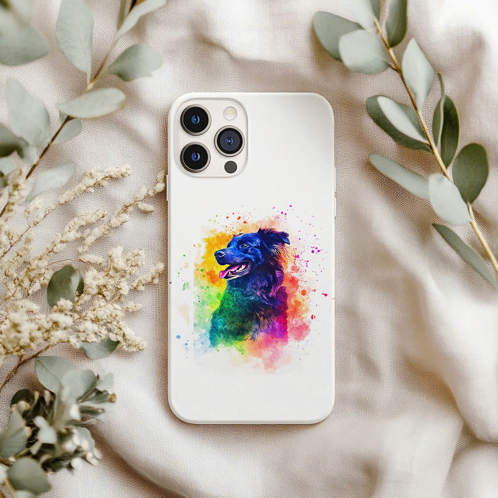 custom dog phone case watercolor on birthday