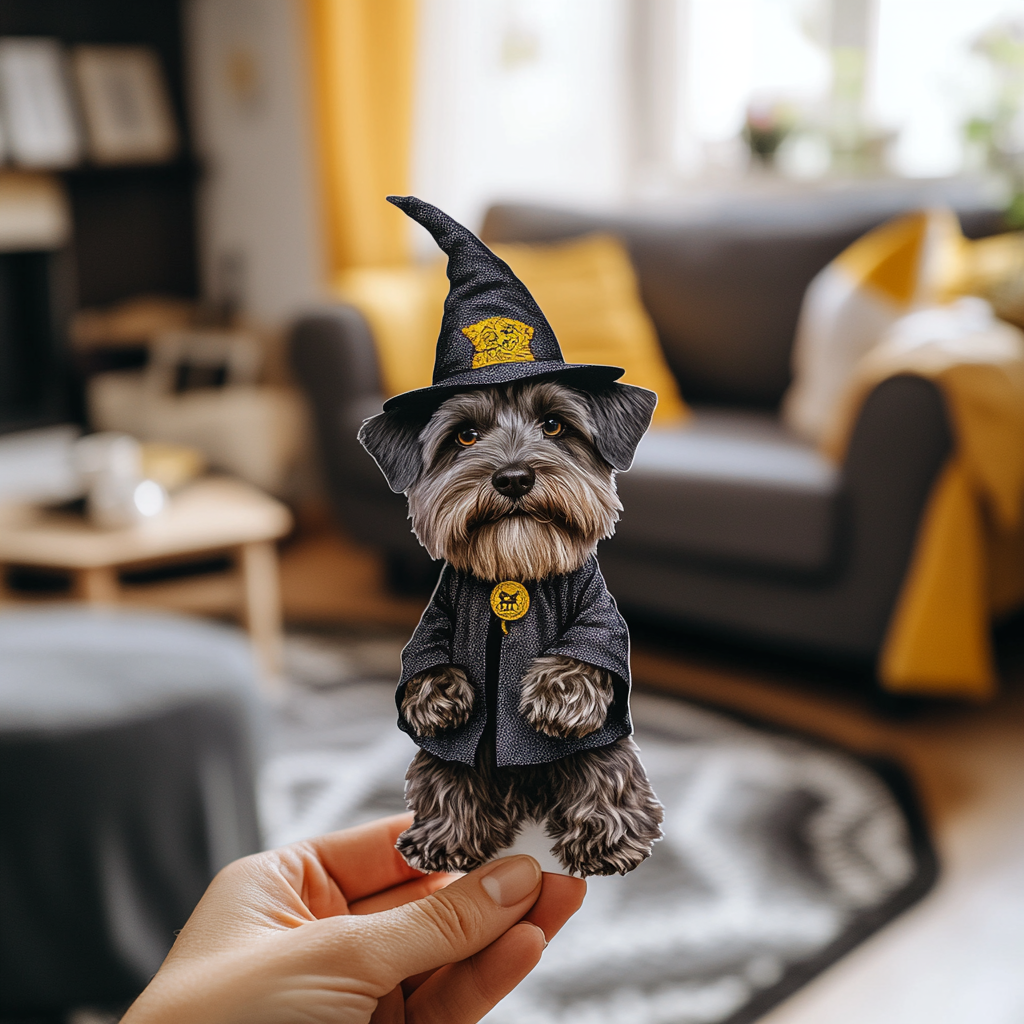 Custom Sticker Using Pet Photo with Halloween Costume (Dracula or Witch)