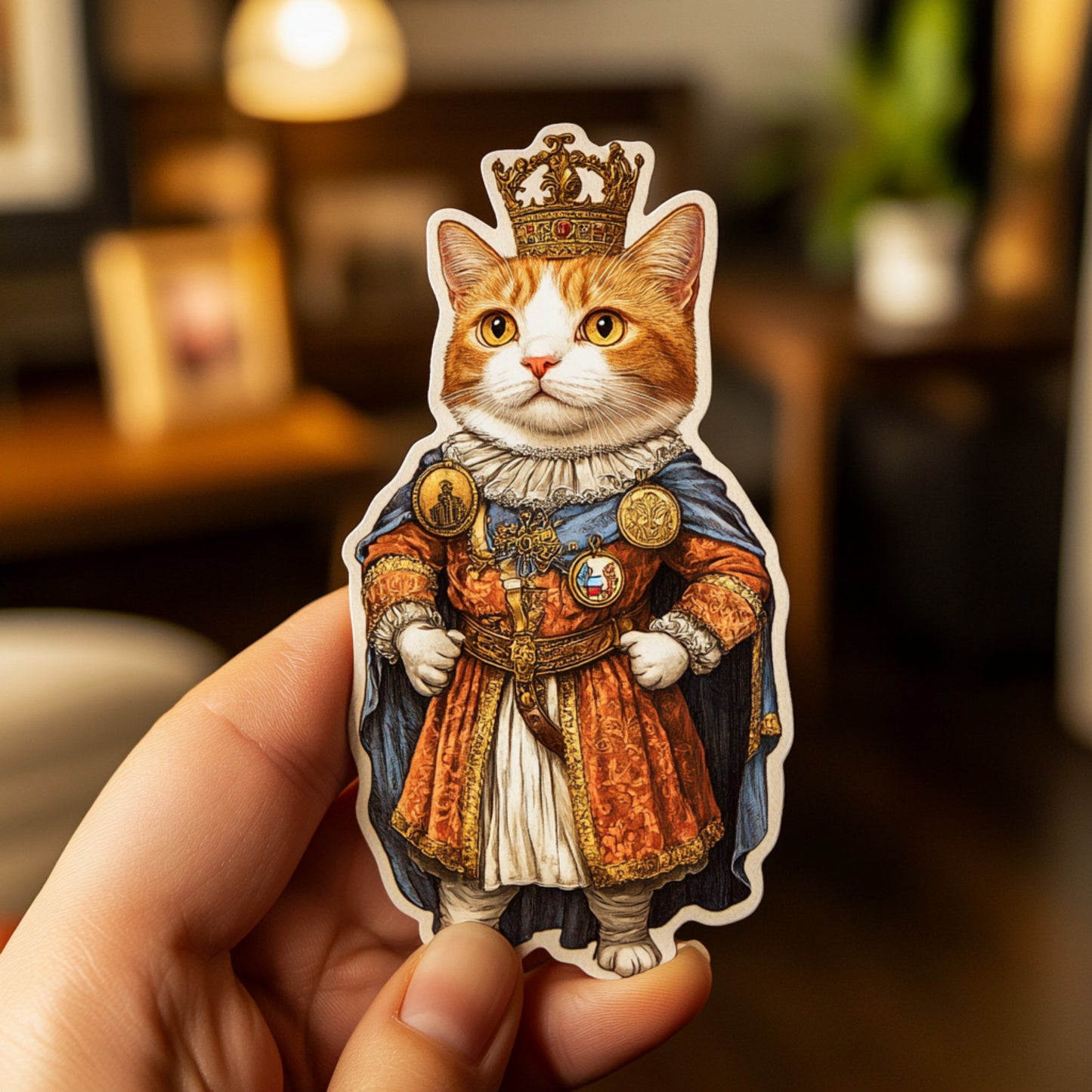 Custom Sticker With Face in Renaissance Style on Pet Birthday