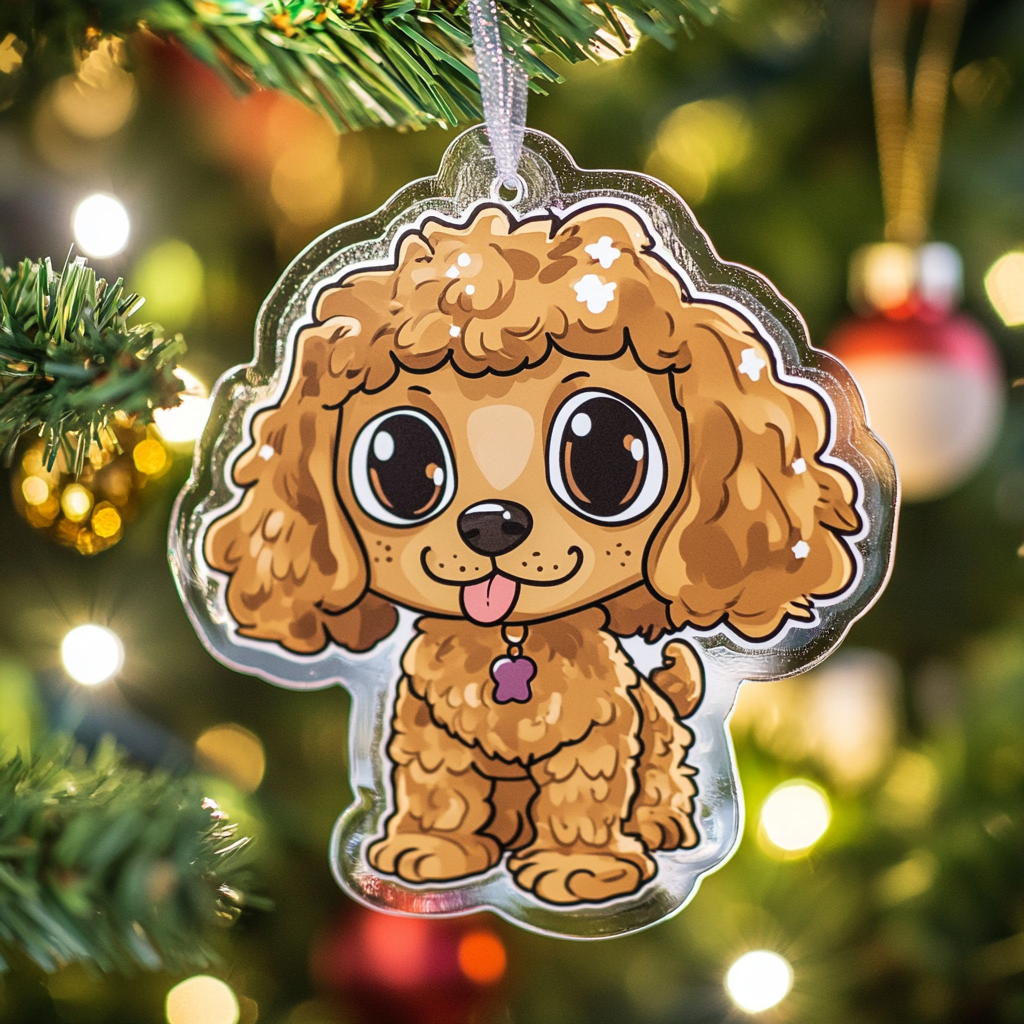 Personalized Pet Ornament with Pet Portrait In Caricature Style For Christmas Gift, Gift For Pet Lover