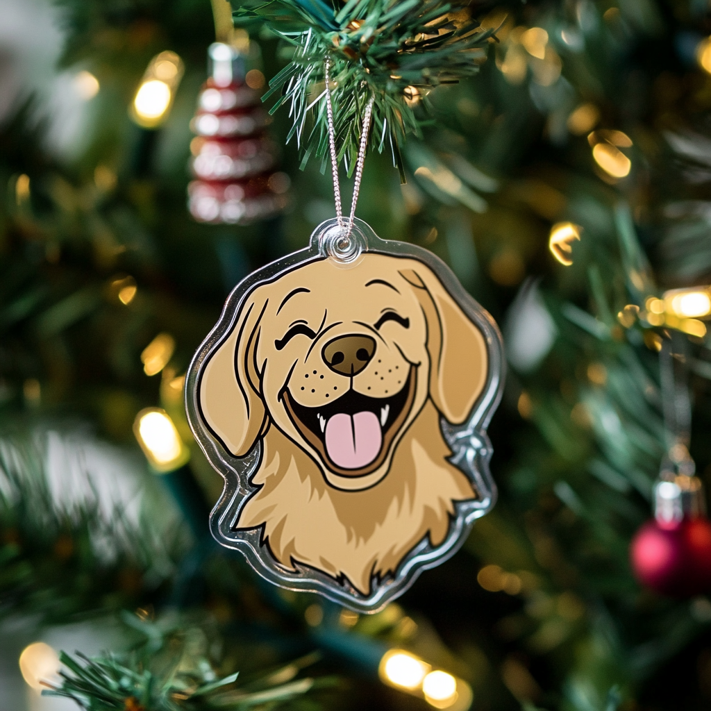 Personalized Pet Ornament with Pet Portrait In Caricature Style For Christmas Gift, Gift For Pet Lover