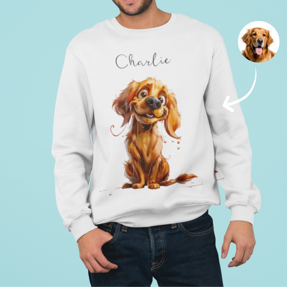 Personalized Pet Swear Shirt Using Pet Portrait in Caricature Style