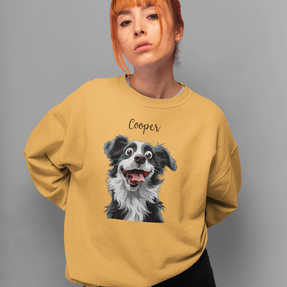 Personalized Pet Swear Shirt Using Pet Portrait in Caricature Style