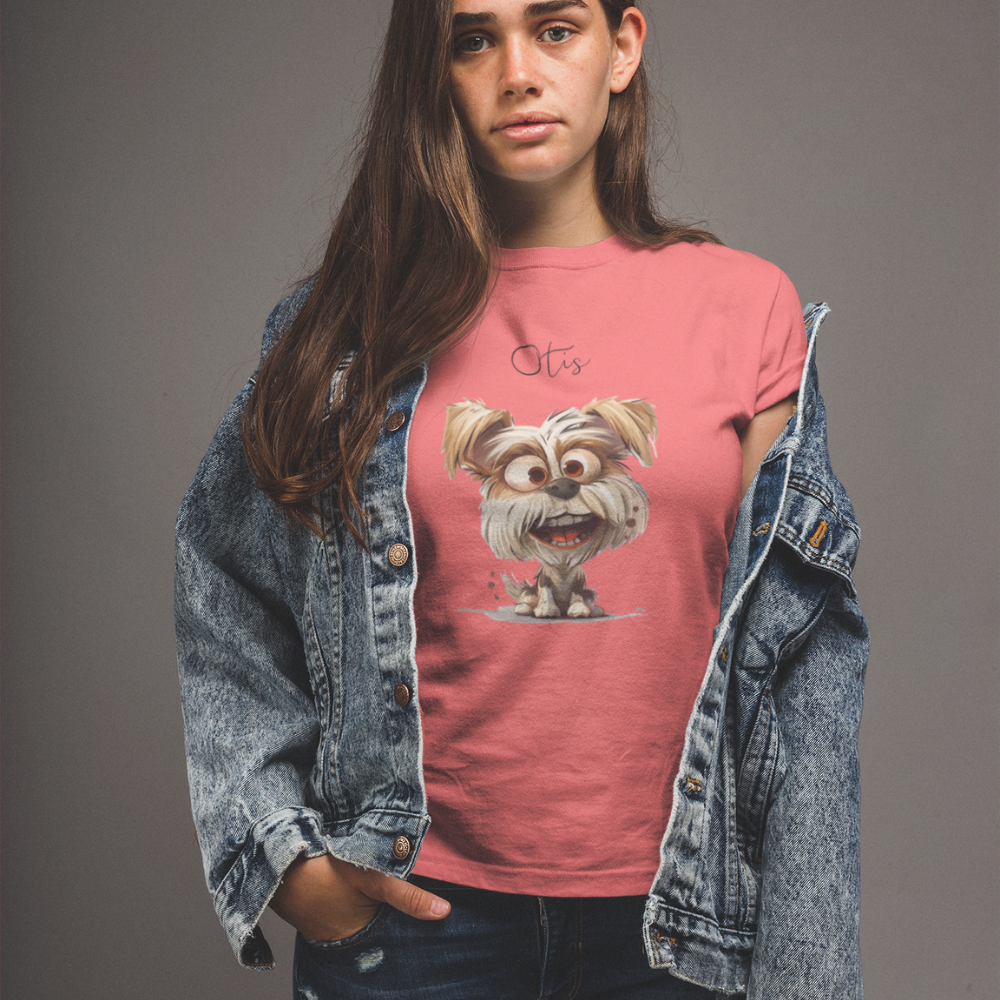 Personalized Pet Shirt Using Pet Photo With Caricature Style and Name