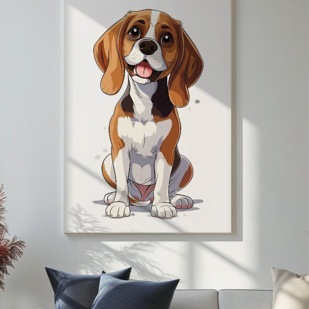 Customized Pet Portrait Poster In Caricature, Personalized Poster Is Gift For Pet Parents