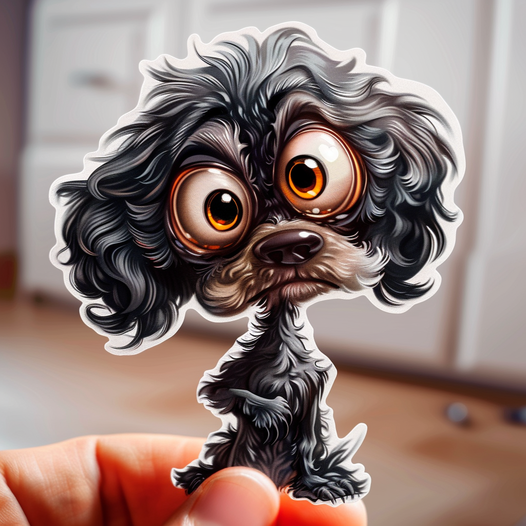 Custom Sticker Using Pet Photo with Caricature Style