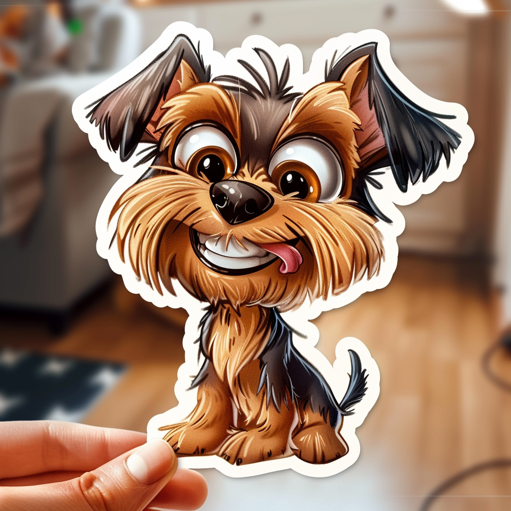 Custom Sticker Using Pet Photo with Caricature Style